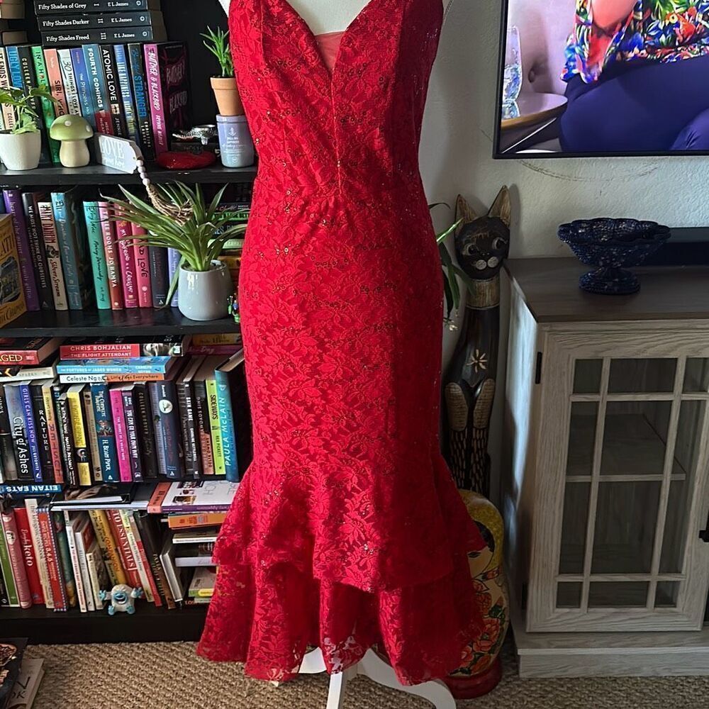Candalite Size Small Red Sequin Dress Cocktail wear formal dress Occasion dress